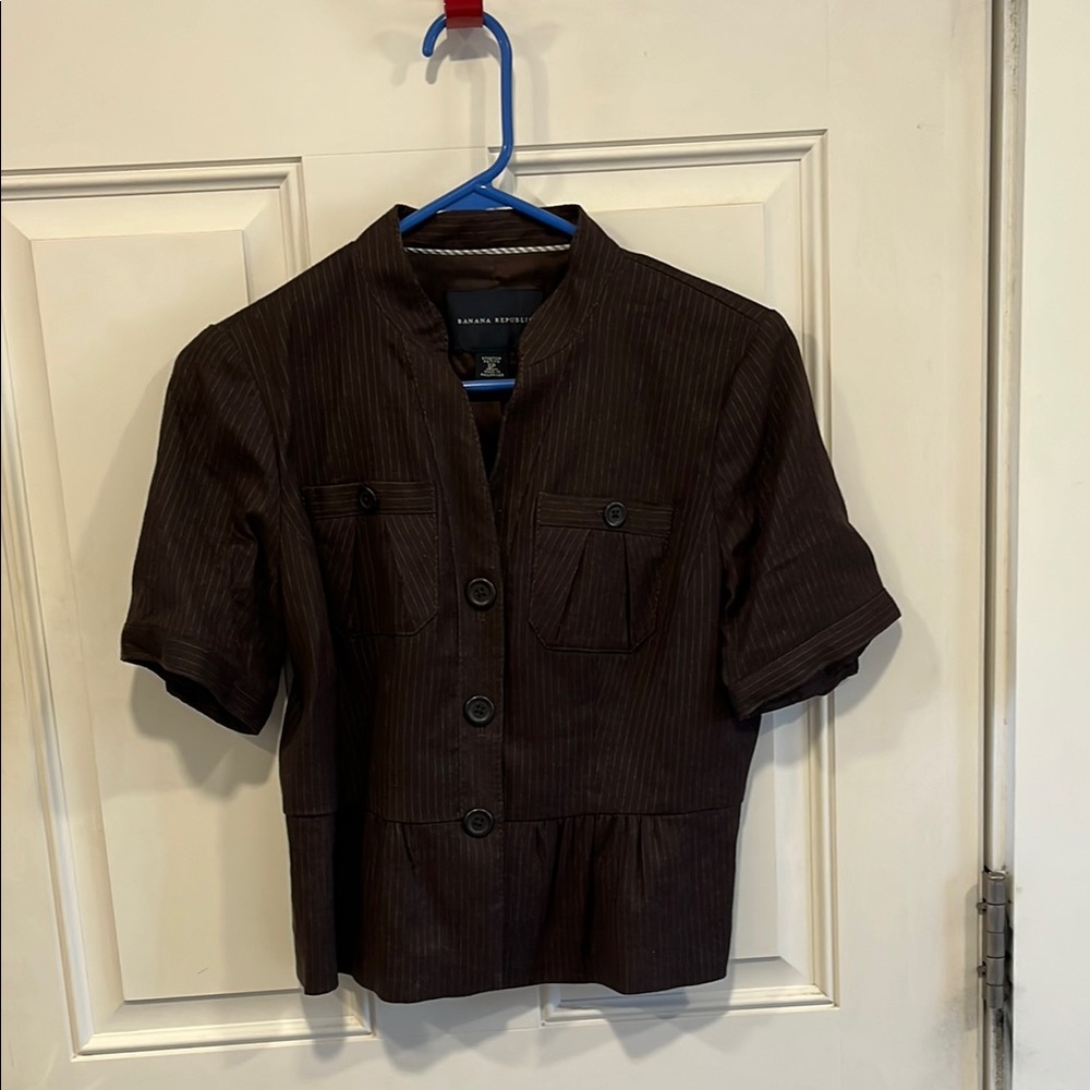 Dark Brown Button-Up Jacket